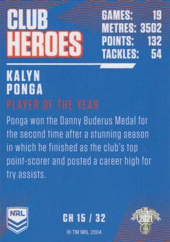 2021 NRL Traders - Club Heroes #CH15 Kalyn Ponga Back